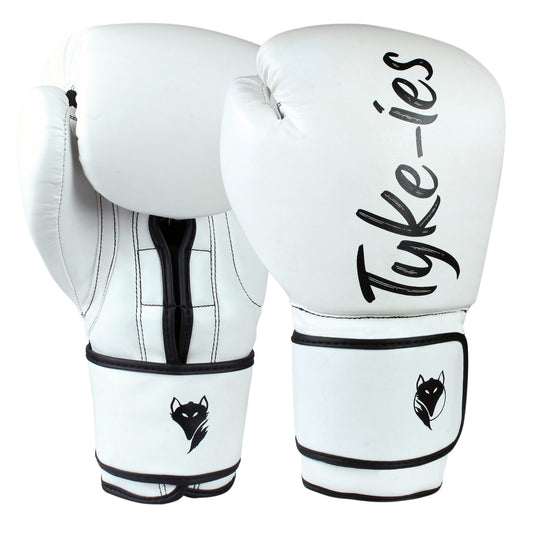Technical specification view of the white Tyke-ies Agile series in premium synthetic leather.