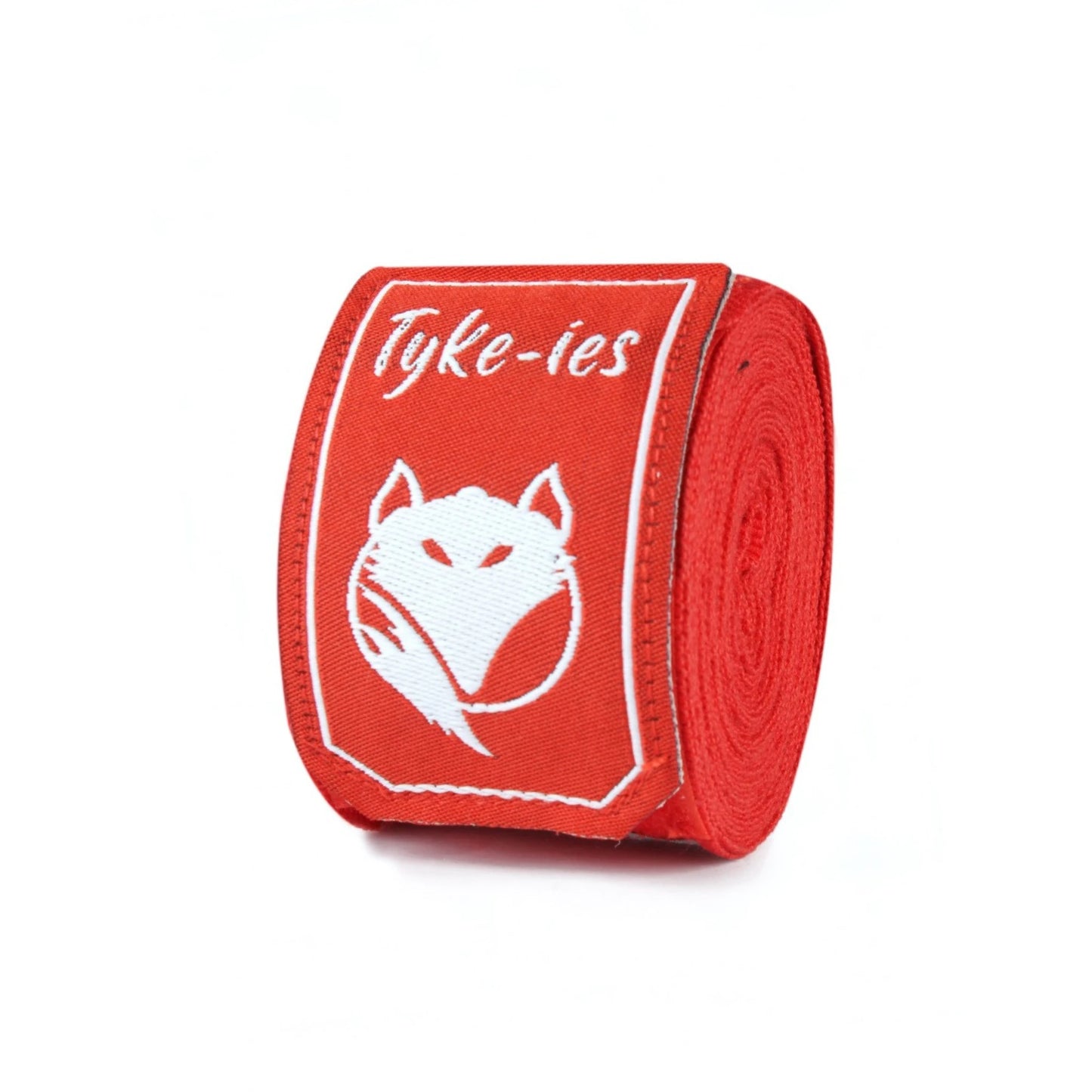 Red Tyke-ies Pure hand wraps rolled up showing the high-quality stretch material.