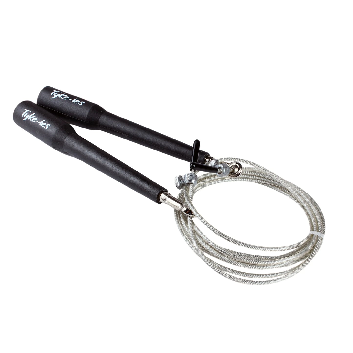 Tyke-ies Nimble skipping rope featuring a durable coated steel wire cable for speed.