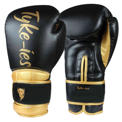 Tyke-ies Pro Boxing Gloves 'ELEGANT' - Black/Gold | Style & Power