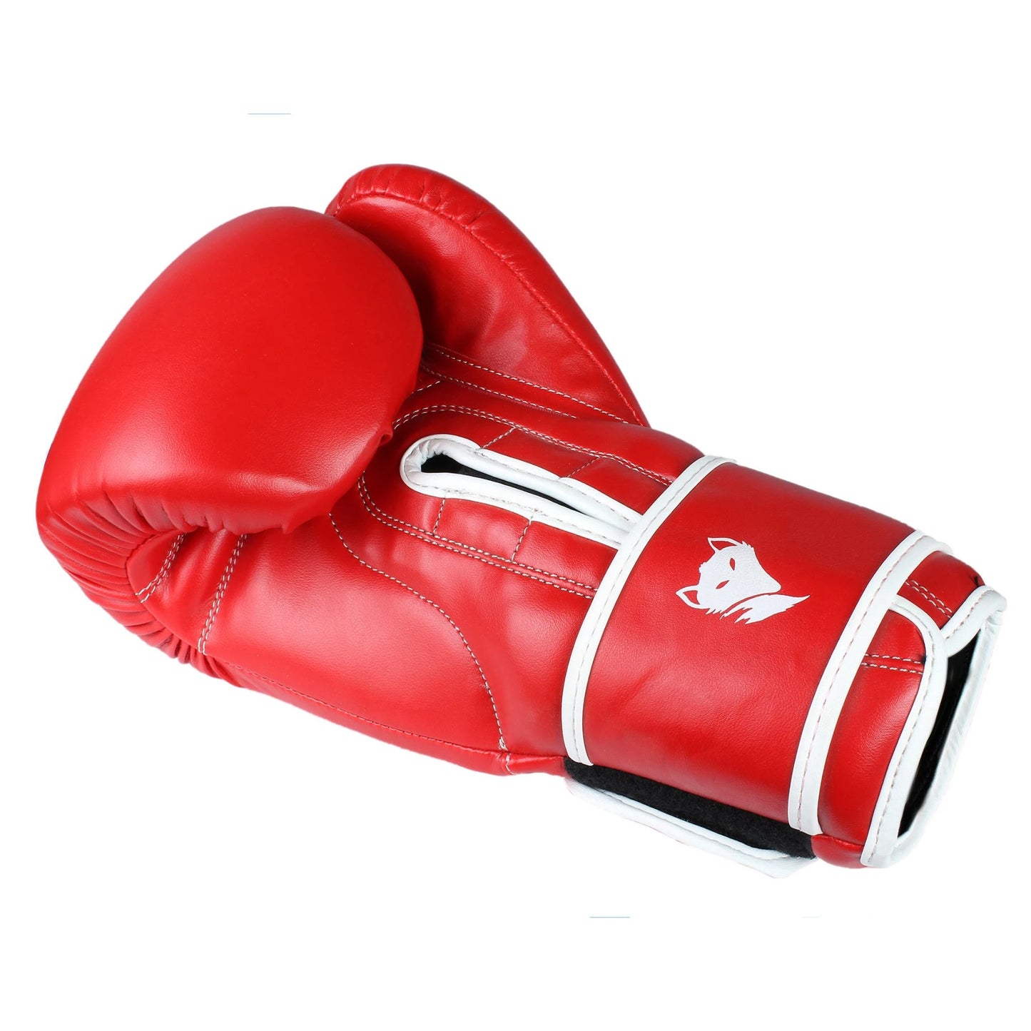 Close-up of the red Tyke-ies Agile glove palm and hook-and-loop wrist closure system.