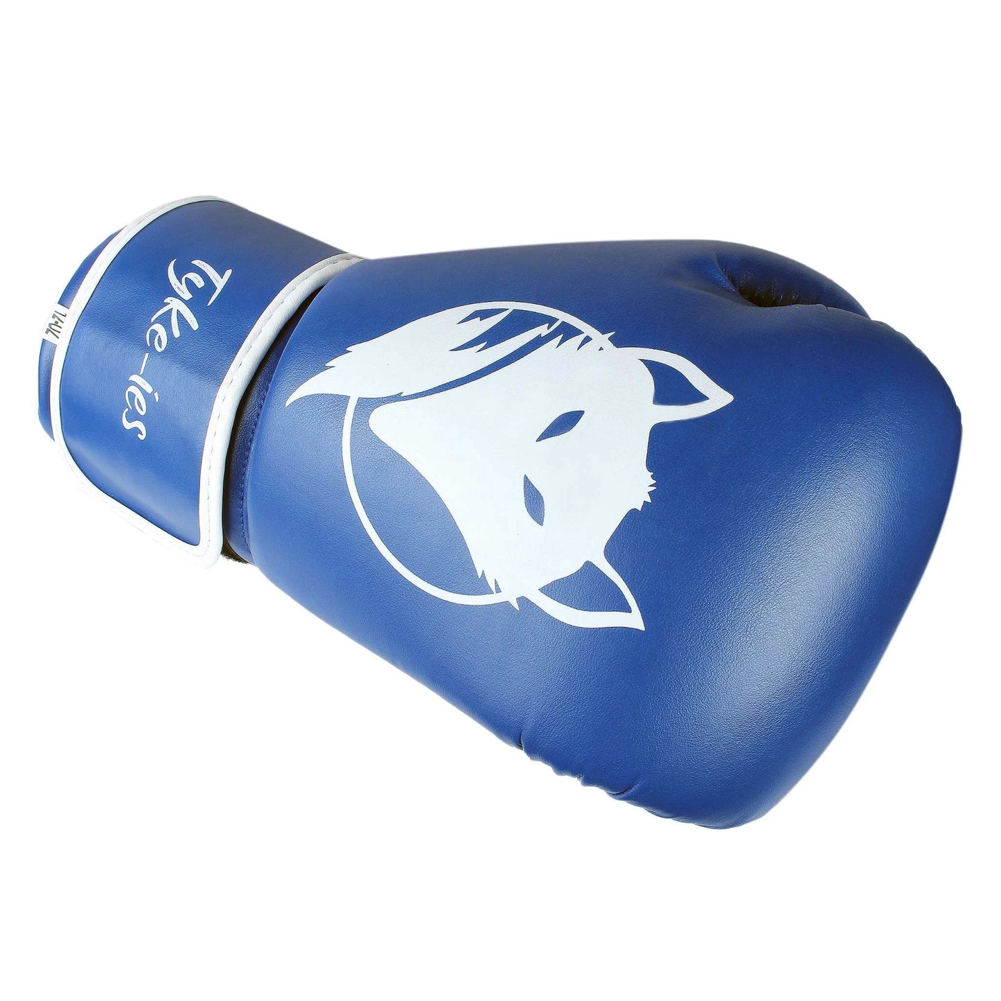 Rear padding profile of blue Tyke-ies Swift boxing gloves for professional sparring and bag work.