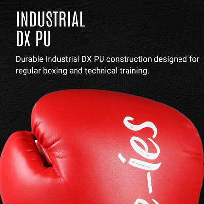 Tyke-ies red AGILE boxing gloves made with durable Industrial DX PU