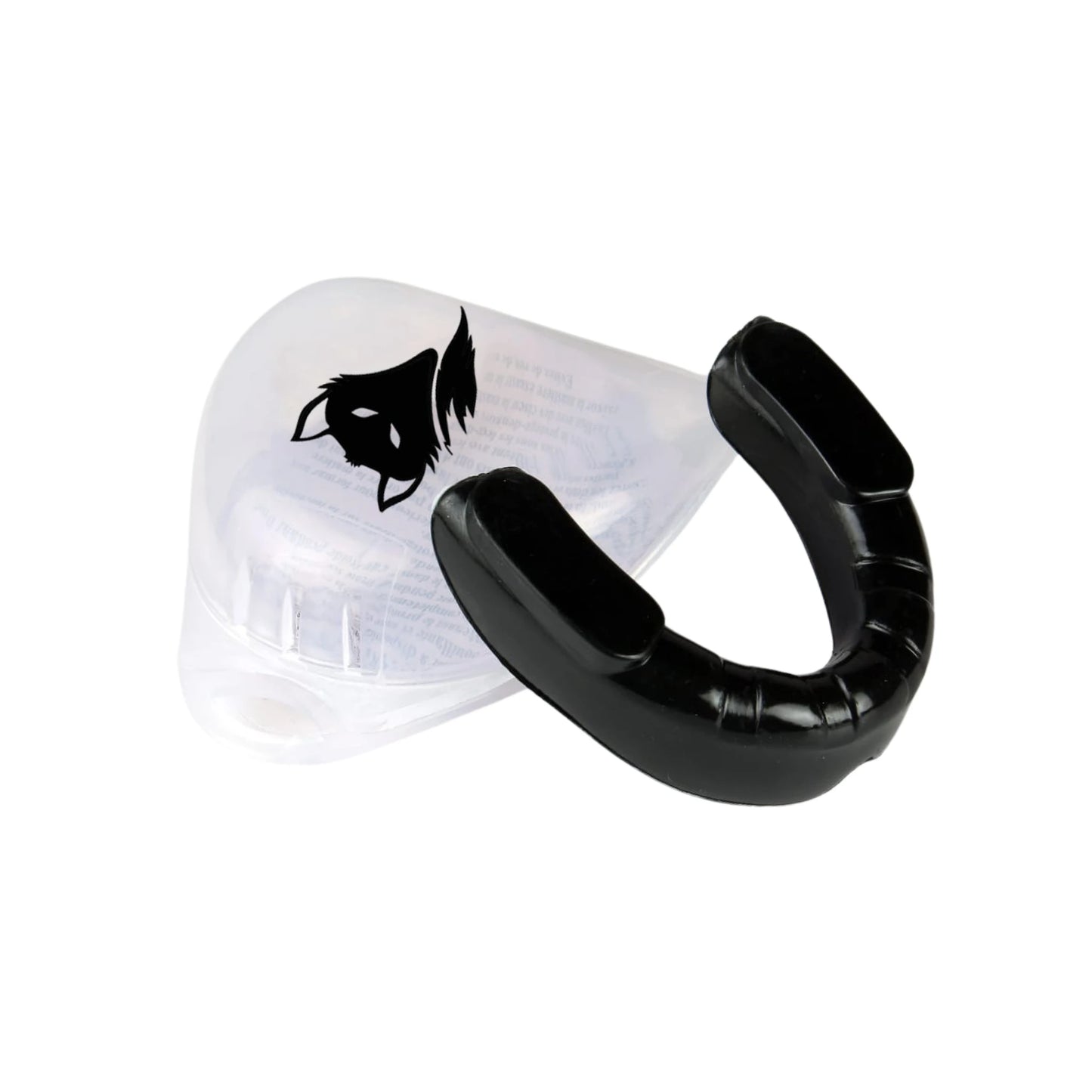 Black Tyke-ies Resilient gum shield with its antimicrobial ventilated storage case.