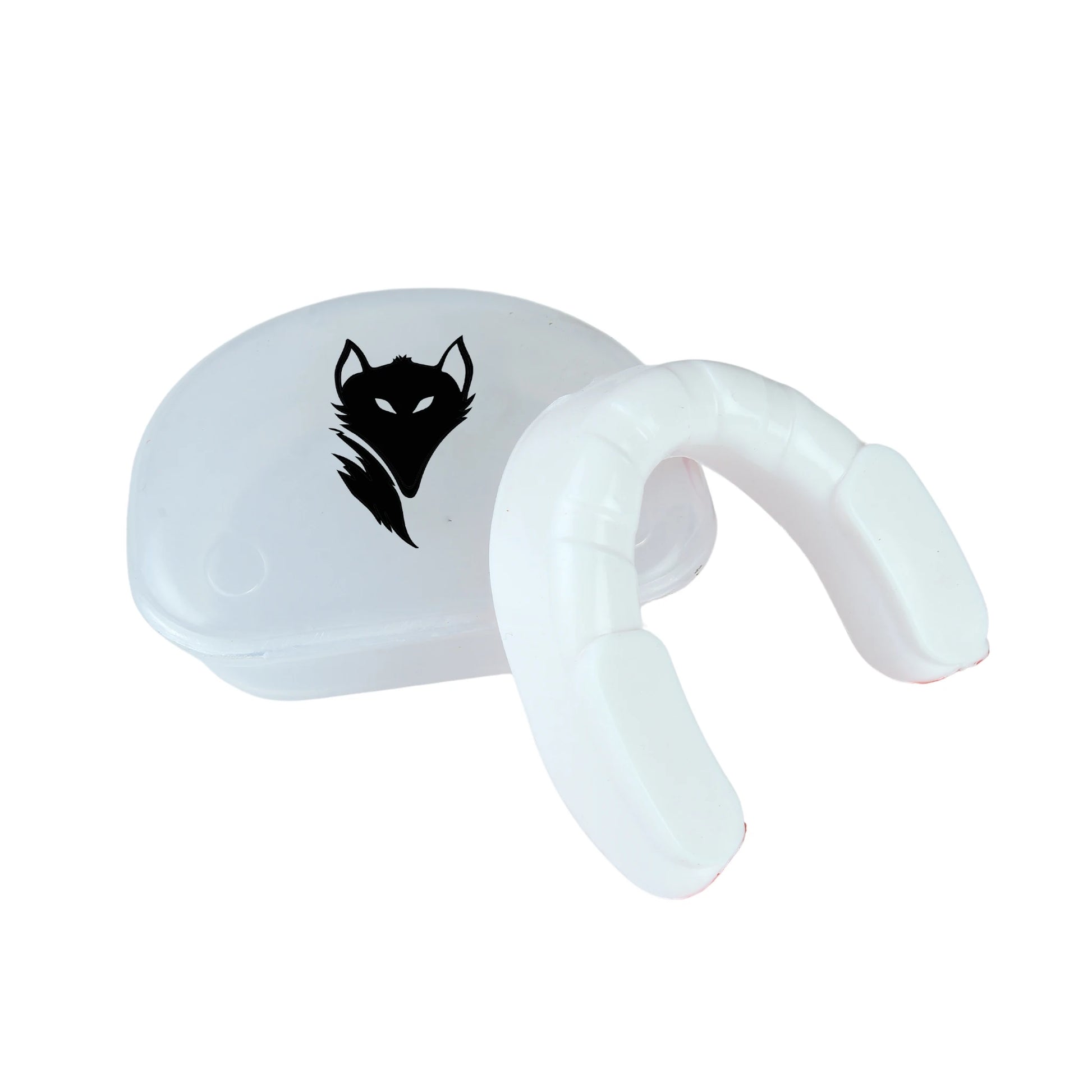 White Tyke-ies Resilient mouthguard in its protective travel case for hygiene.