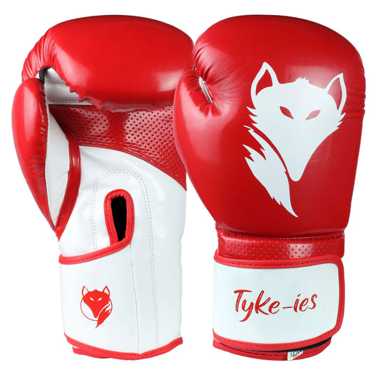 Technical layout of the red Tyke-ies Sleek series showcasing the lightweight Pin Dot PU leather series build.